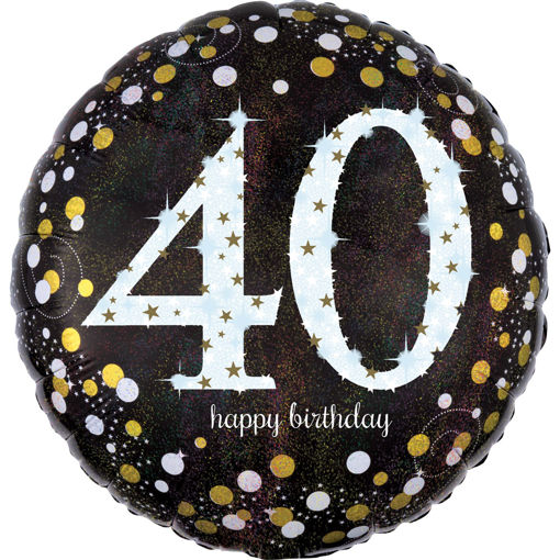 Picture of 40TH GOLD CELEBRATION FOIL BALLOON 18INCH - 45CM